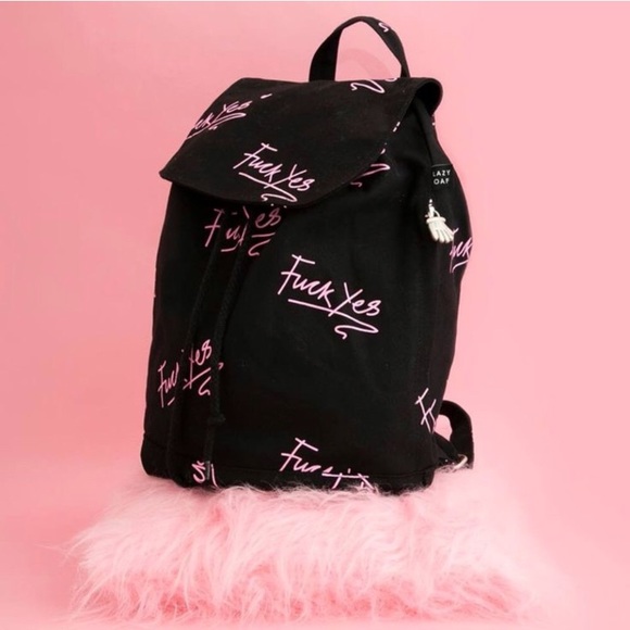 Lazy Oaf Handbags - Lazy Oaf F**k Yes! Book Bag / Backpack